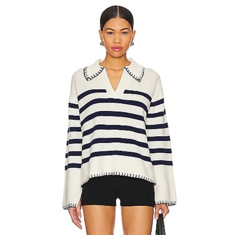 Rails Athena Sweater in Ivory Navy stripe xl